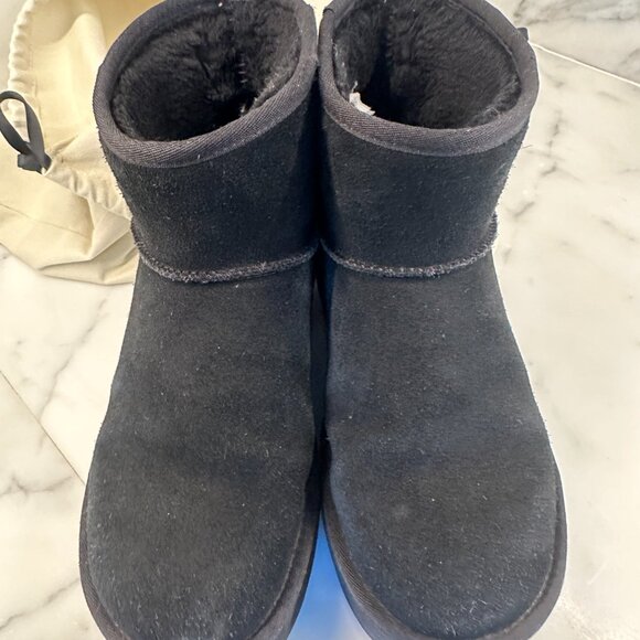 UGG Womens Classic Mini Platform Boots Black Size 10 - Picture 10 of 11